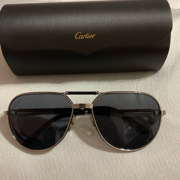 Cartier premier sunglasses black and platinum - Picture 1 of 13